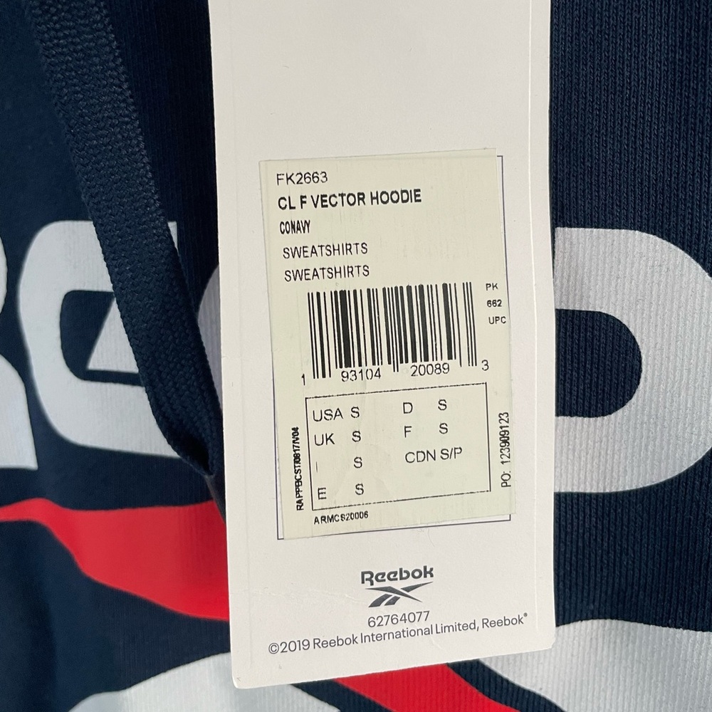 NWT Reebok Vector hoodie - Picture 3 of 6